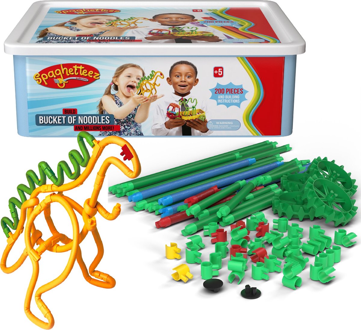 CLICS SPAGHETTEEZ FLEXIBLE BUILDING TIDS Dans Boîte de stockage, 200dlg.