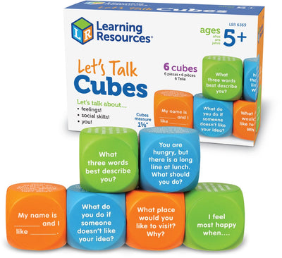 Ressources d'apprentissage jouets éducatifs parlons cubes multicolores. - 3+