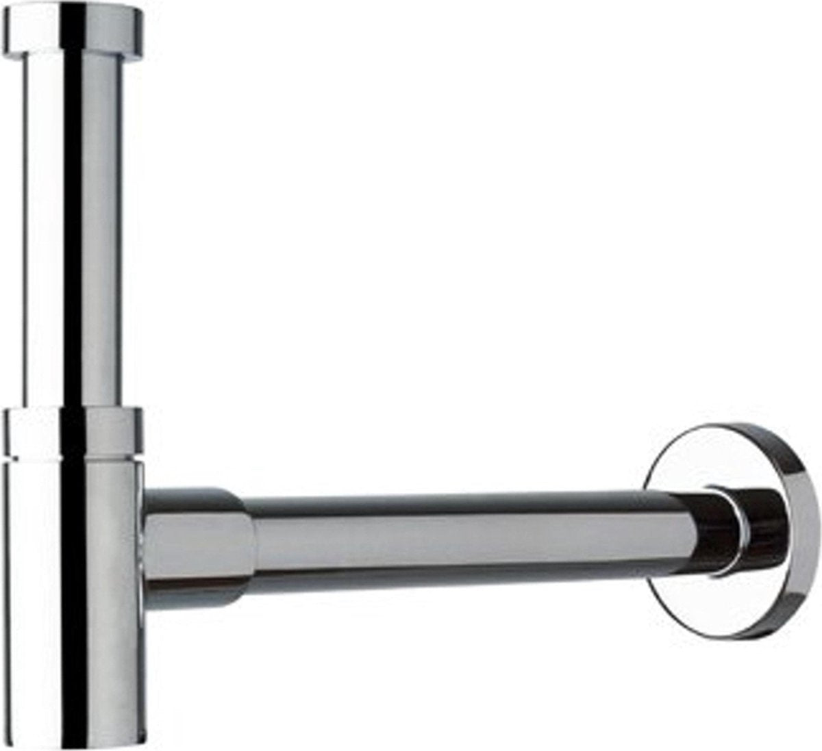 Mini lavabo à siphon Plieger - 5 4 - avec tuyau mural de 25 cm et rosace - chrome