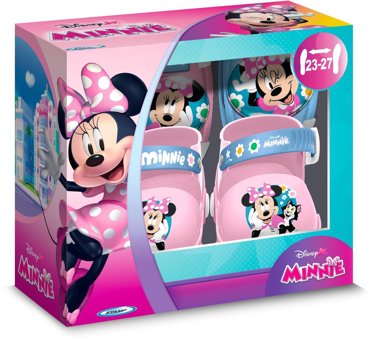 Ensemble Minnie de patins à roulettes et vêtements de protection - - mn432035 - avec coudières et genouillères - rose