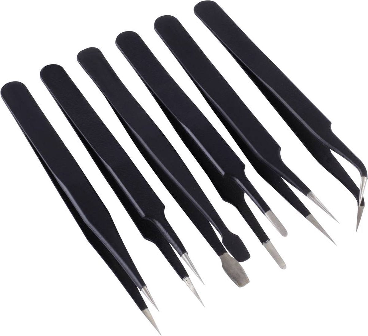 Quadrios 23ec157 jeu de pinces pointues, arrondies, pointues, coudées, fines, pointues, plates, pointues, fines