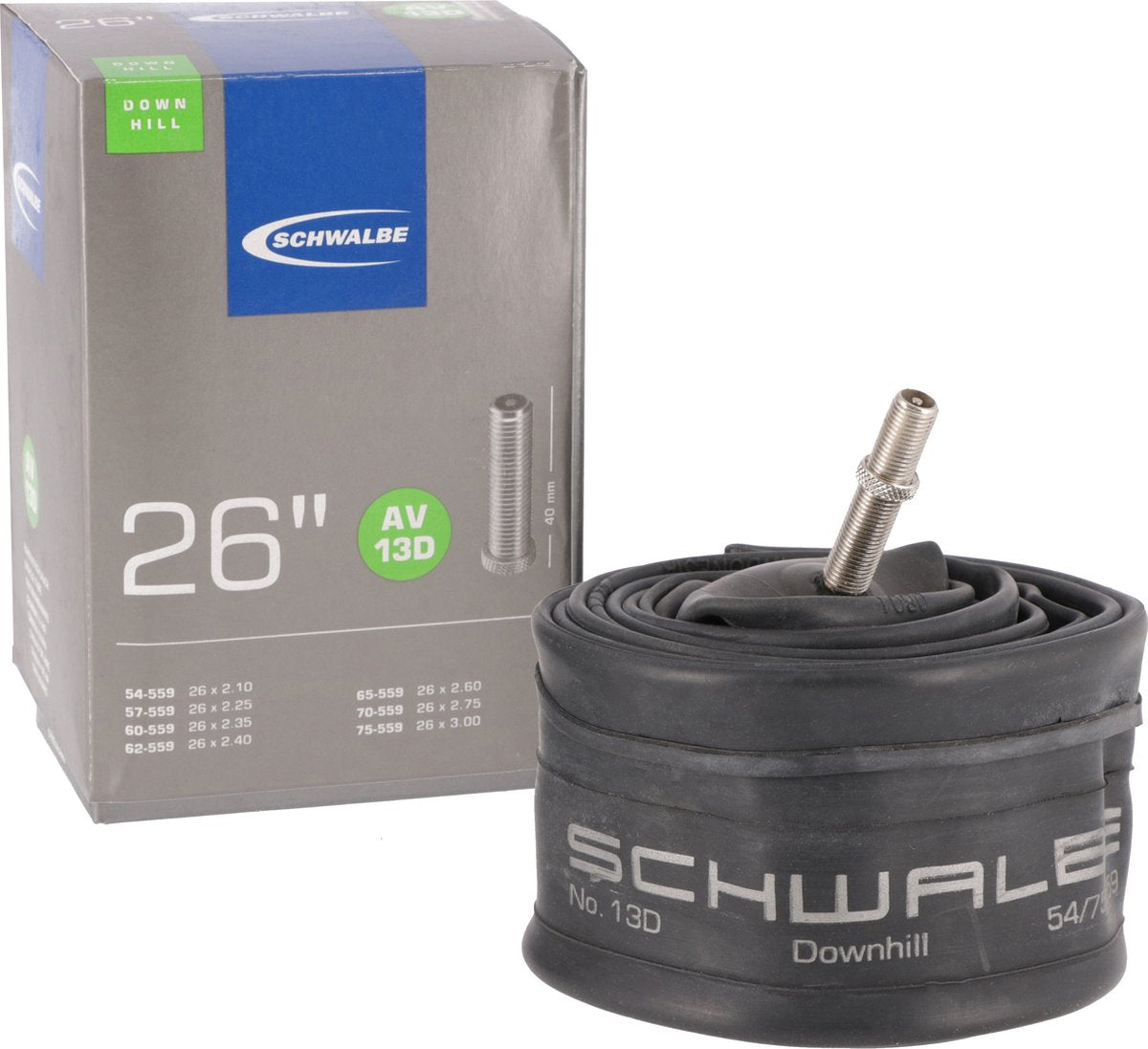 Chambre à air Schwalbe 13d 26 x 2,10 3,00 (54 75-559) av 40 mm