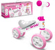 Patins contrôlent le trotteur à quatre roues pour bébé fille