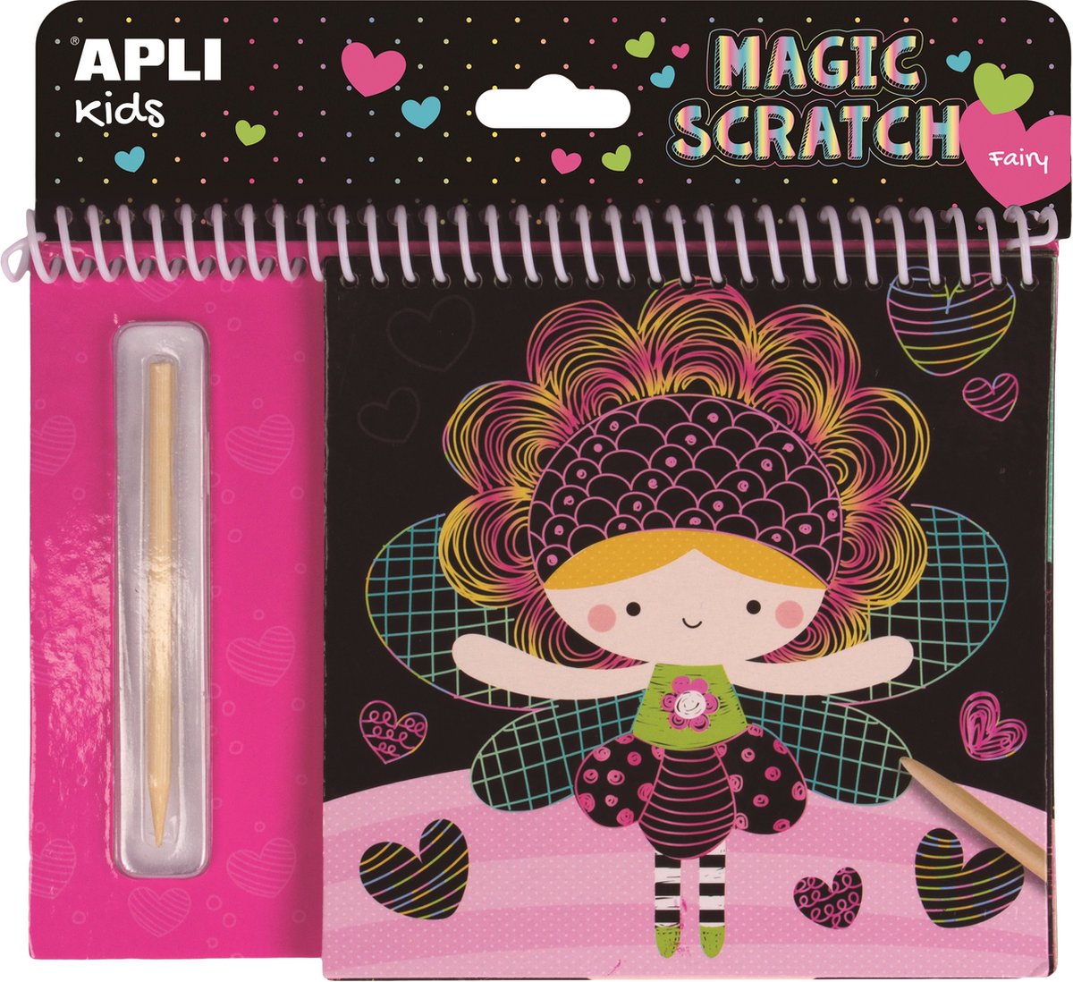 Apli kids apli - livre de coloriage à gratter féerique (8 feuilles)