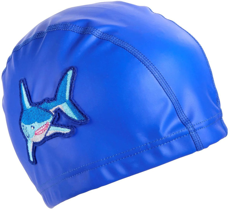 Bling2o bonnet de bain enfants - requin - extensible - natation - dans un sac transparent - bleu