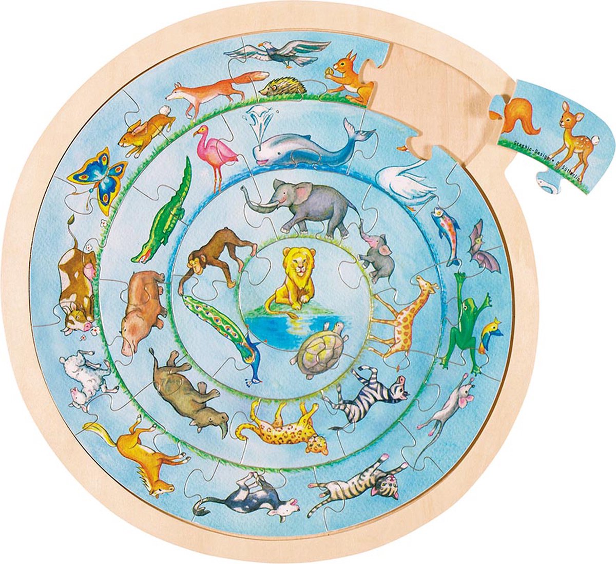 Goki puzzle cercle d'animaux. 27 pièces. 30,7 cm3+