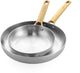 Greenpan Padova set de poêles 2 pièces - 20 28 cm - sans revêtement antiadhésif sans PFAS - set de poêles à induction - set de poêles en acier inoxydable - va au four jusqu'à 220°C - poignées en acier inoxydable - argent