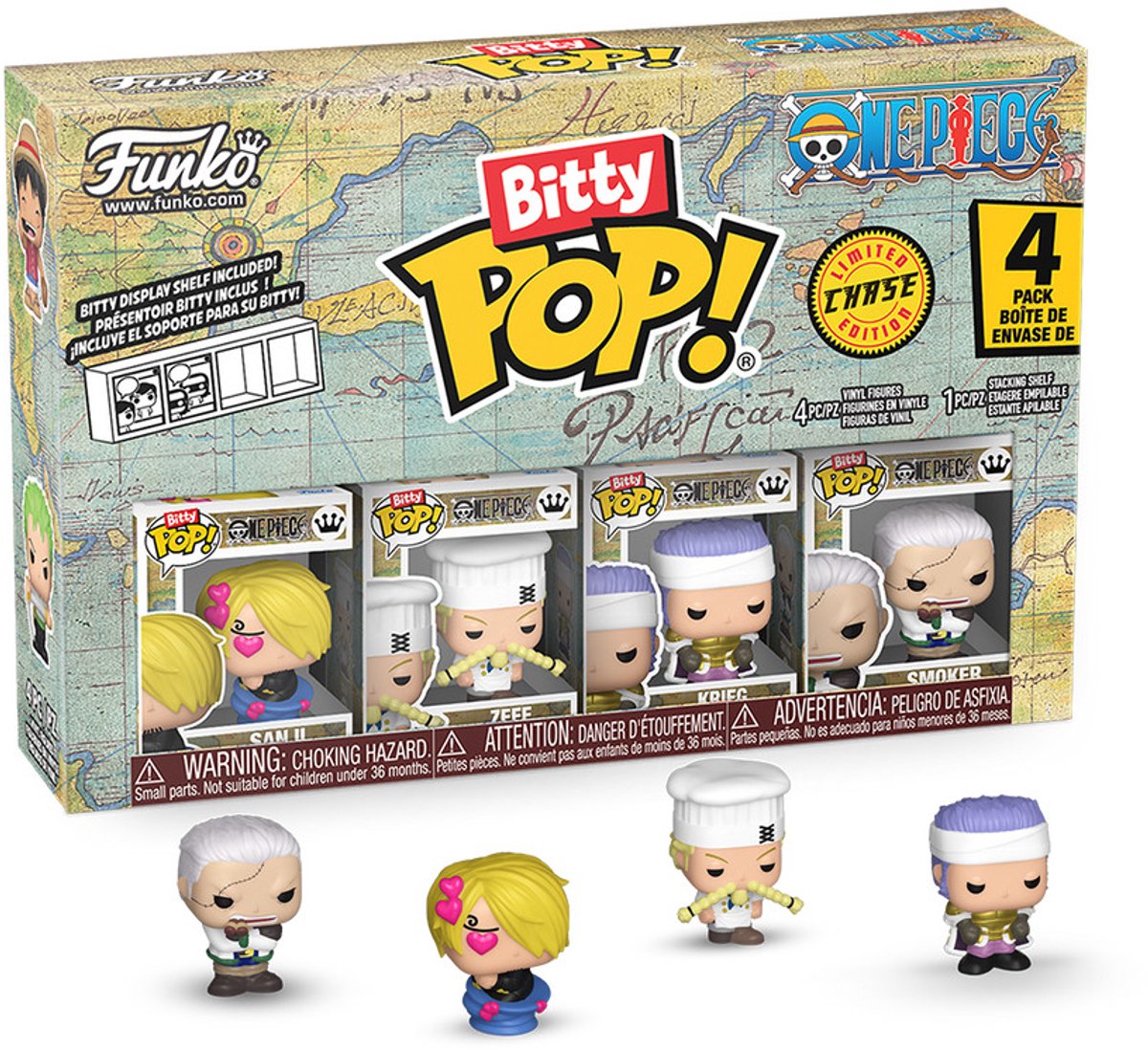 Funko one piece sanji (bitty pop !) figurines en vinyle (lot de 4) pop unisexe ! - neutre - standard