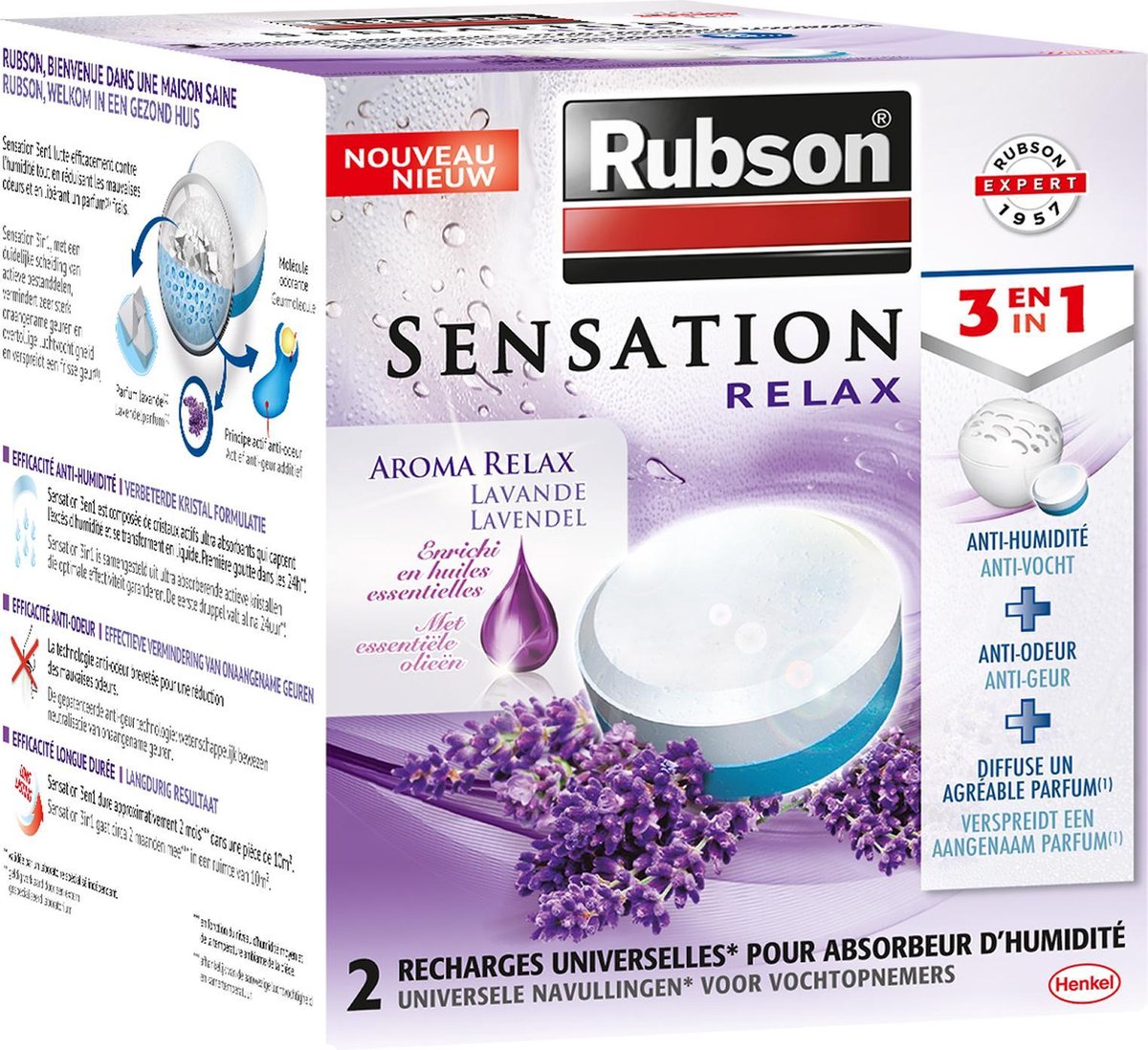 Rubson 1051260 - recharge comprimés lavande2x300g | 1 pièce