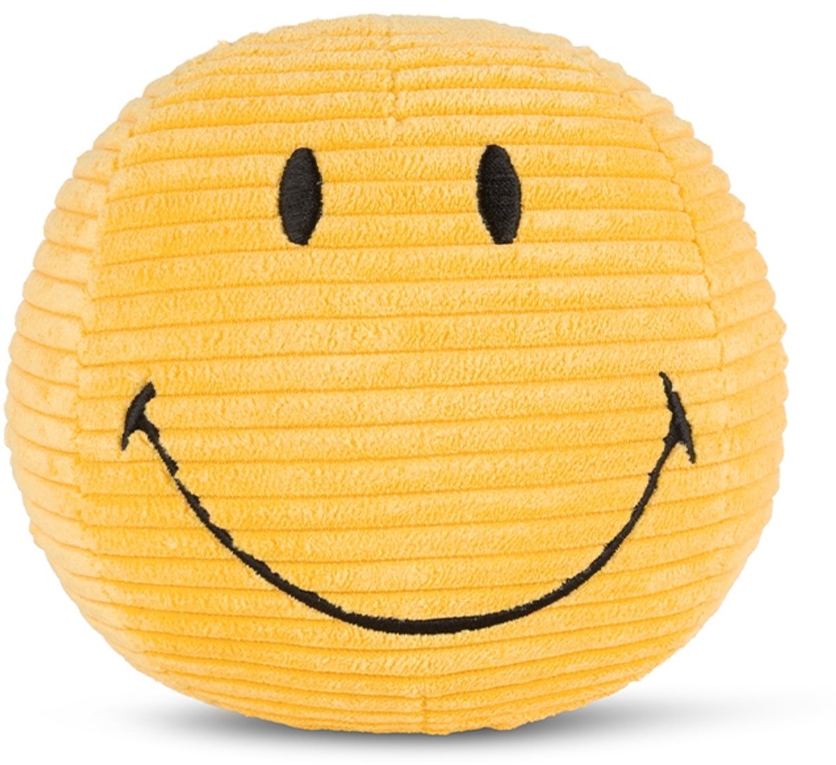 Bon ton toys smiley® - peluche velours côtelé jaune - 13cm