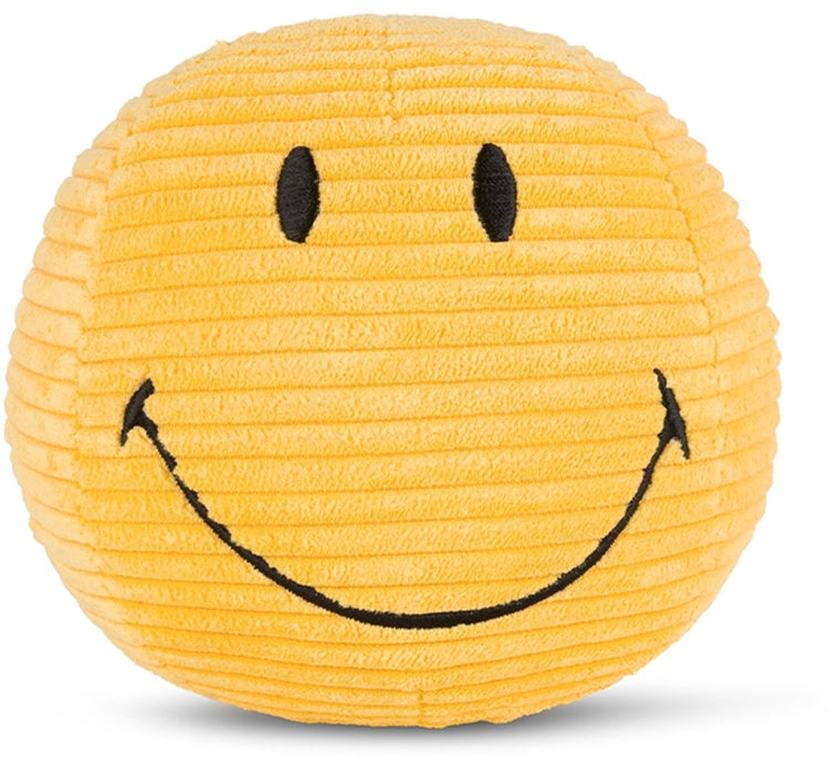 Bon ton toys smiley® - peluche velours côtelé jaune - 13cm