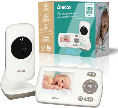 Babyphone Alecto avec caméra - dvm71 - nouvelle version - vision nocturne - économie d'énergie et extensible - blanc