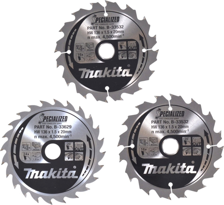 Makita b-33897 jeu de lames de scie circulaire 136 x 20 x 1 mm 1 jeu(s)