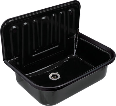 Évier verseur sans marque sans marque différent 50x33cm avec bouchon de vidange noir