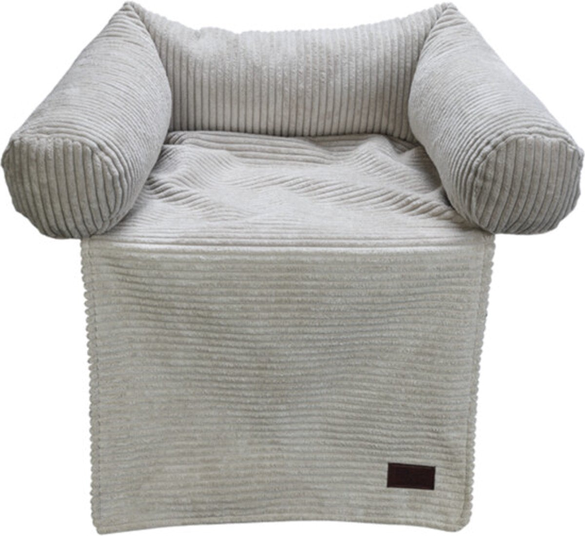 Designed by Lotte Coussin de canapé côtelé - Coussin pour chien - Gris clair - 50x50x30 cm