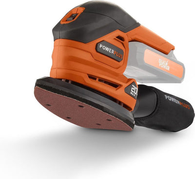 Ponceuse à paume sans fil double alimentation Powerplus POWDP50200 - Ponceuse multi 20 V - 1 feuille abrasive, sac de récupération de poussière - sans batterie ni chargeur