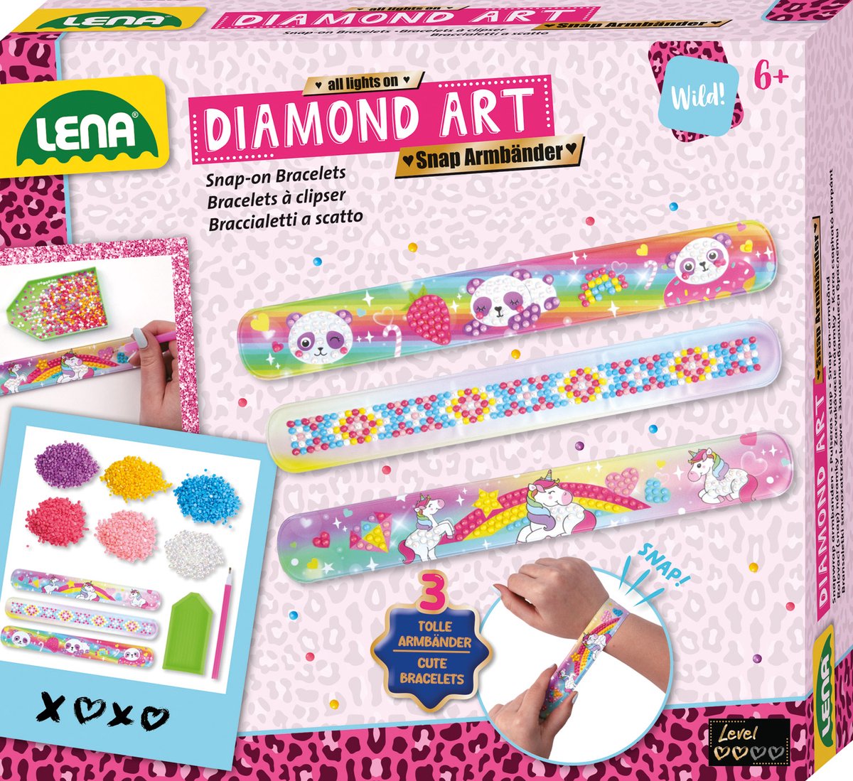 Bracelets à pression Lena Diamond Art - Jouets créatifs pour enfants.