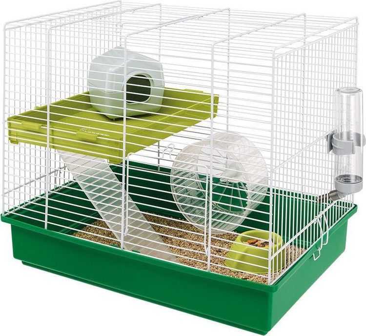 Duo cage pour hamster Ferplast - blanc vert - 46 x 29,5 x 37,5 cm