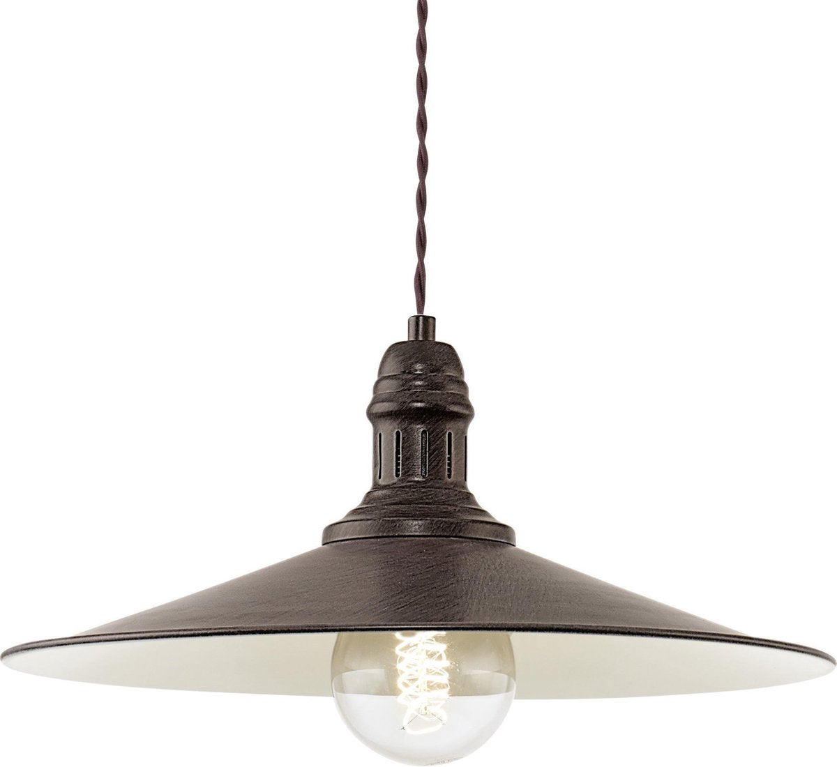 Eglo stockbury - suspension - 1 lumière - ø360mm. - marron antique, beige