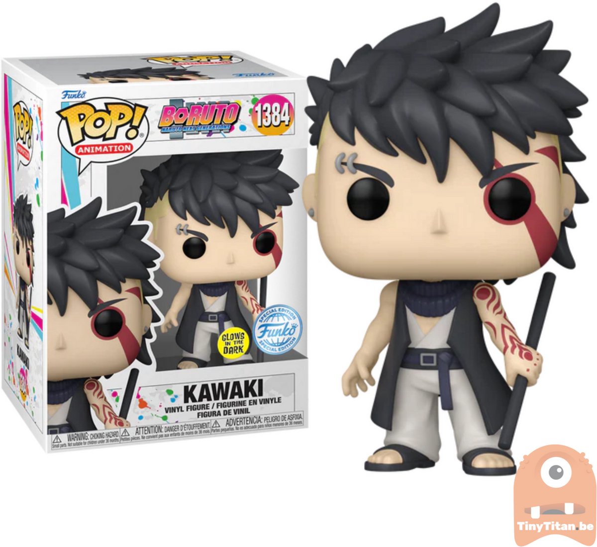 Funko-pop ! boruto naruto prochaines générations - kawaki #1384 brille dans le noir aaa anime exclusif