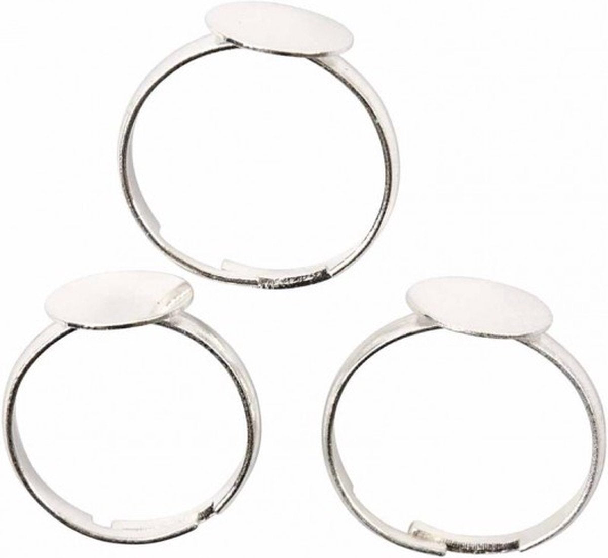 Bague d'entreprise Creativ pour le doigt, plaquée argent, 3 pièces 1 boîte