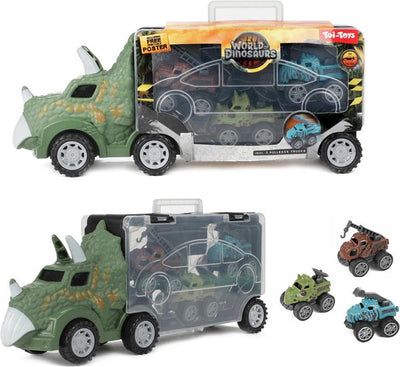 Monde des dinosaures dinotruck avec 3 voitures de traction