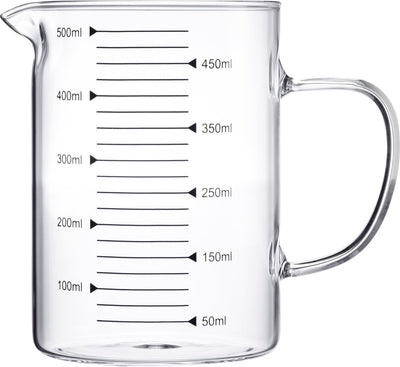 Tasse à mesurer en verre Westmark - idéale pour mesurer les ingrédients pour la pâtisserie et la cuisine, passe au micro-ondes, résistante à la température, poignée ergonomique - 0,5 litre