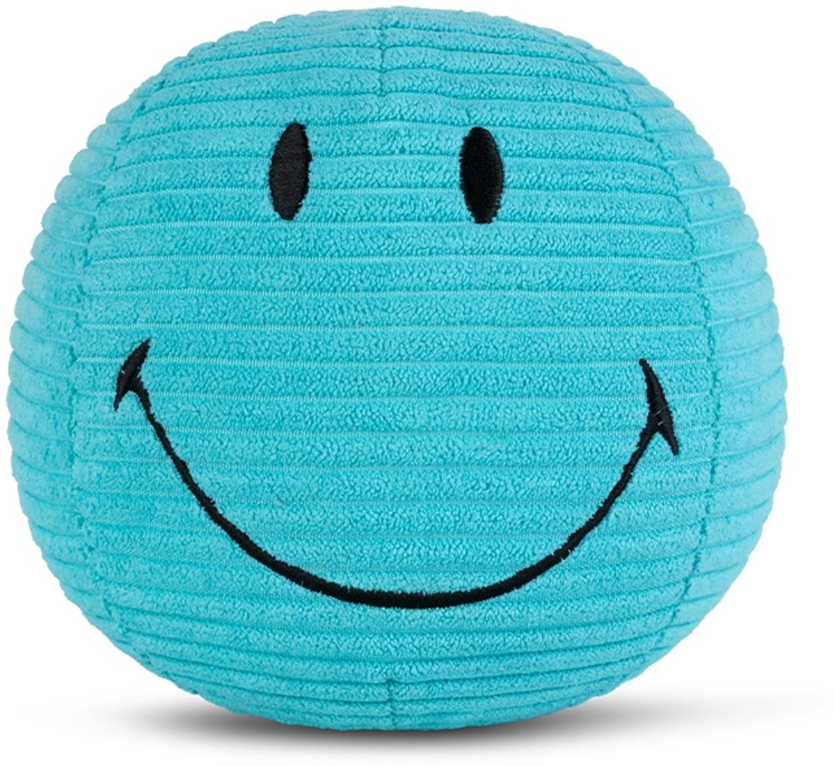 Bon ton toys smiley - peluche velours côtelé bleu sarcelle - 13 cm