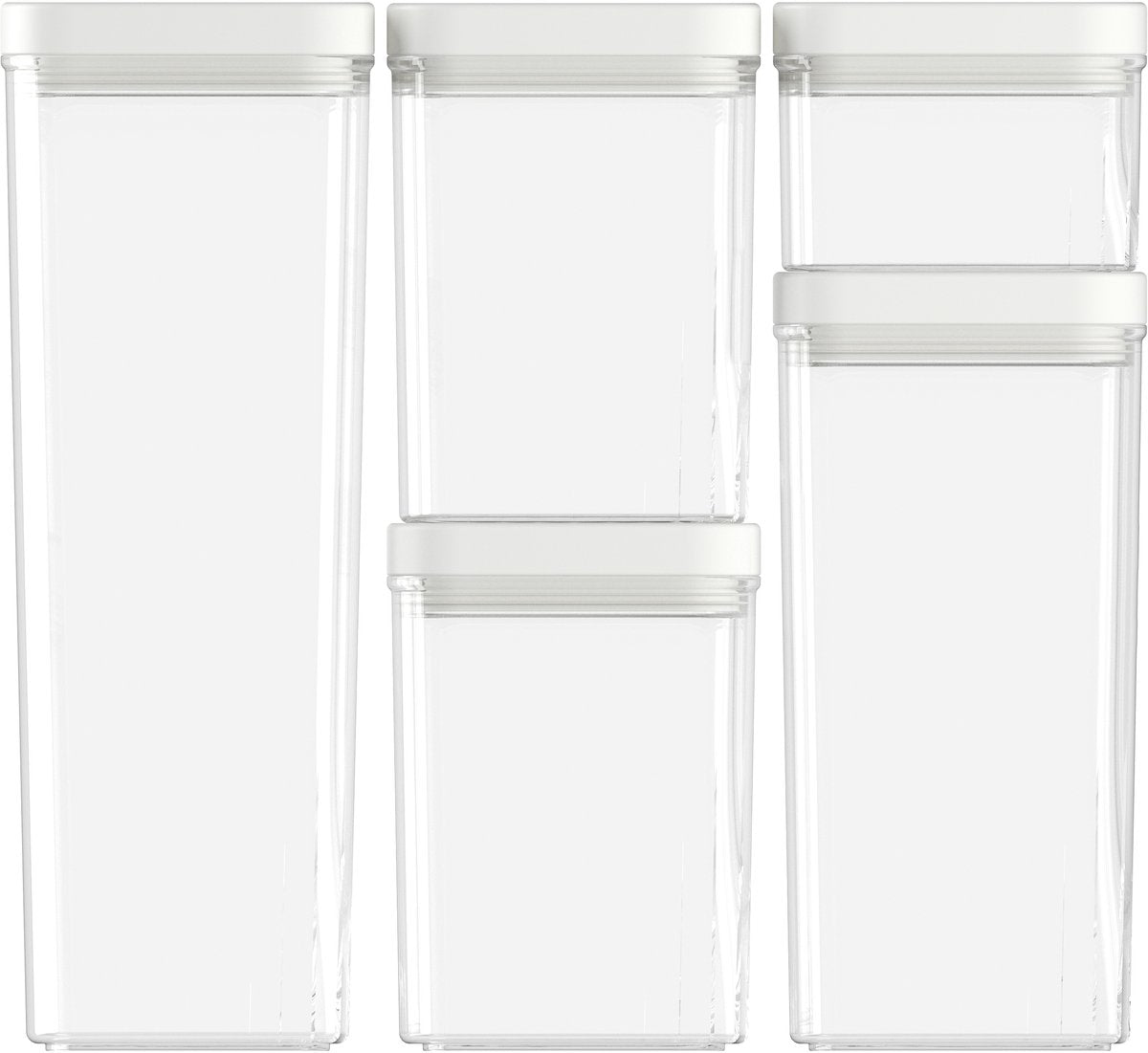 Bidons de conservation Curver Kara - set 0,5l + 2x1,2l + 1,8l + 2,4l - blanc