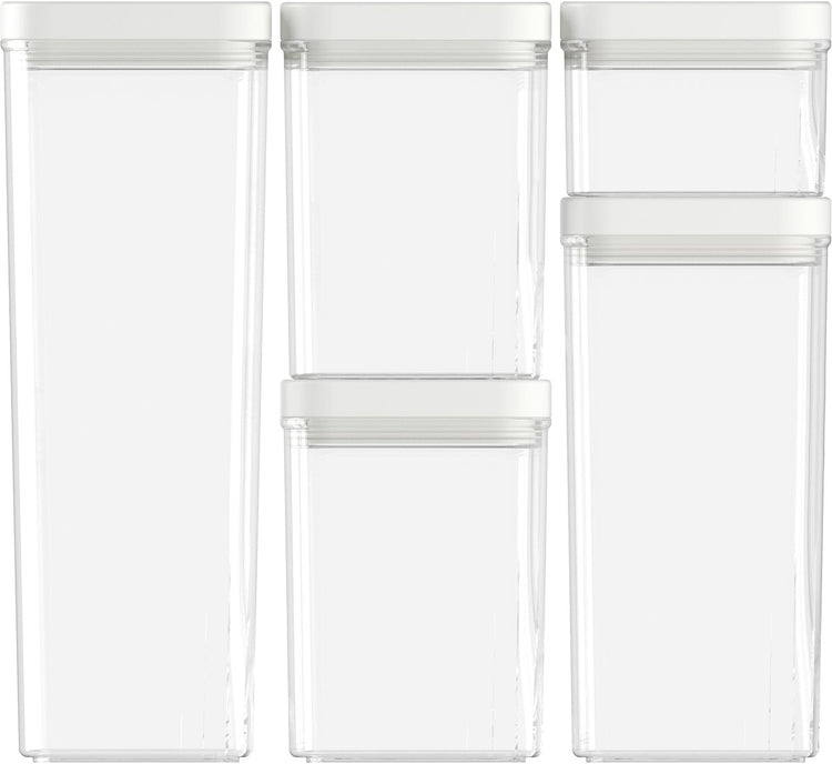 Bidons de conservation Curver Kara - set 0,5l + 2x1,2l + 1,8l + 2,4l - blanc