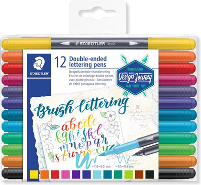 Staedtler design Journey - Duo de stylos pinceaux avec pointe (pinceau) - set 12