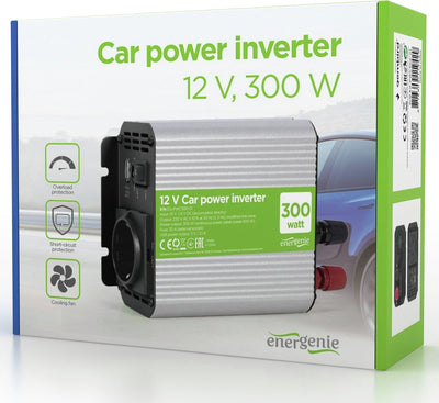 Onduleur voiture Energienie 12v > 220v - 300w - prise + 1 USB - eg-pwc300-01