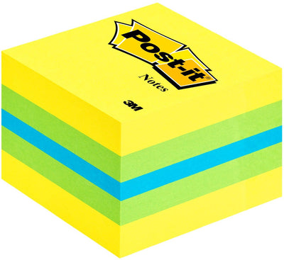 Bloc note autocollant post-it 51x51mm assorti 400 feuilles