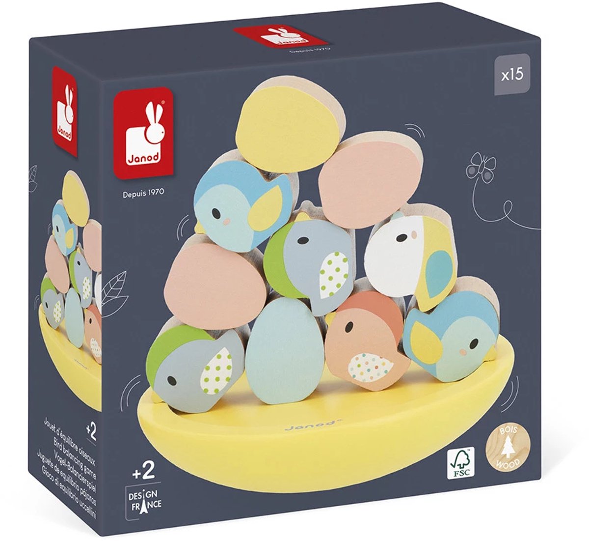 Janod - pur - jeu d'équilibre - oiseaux