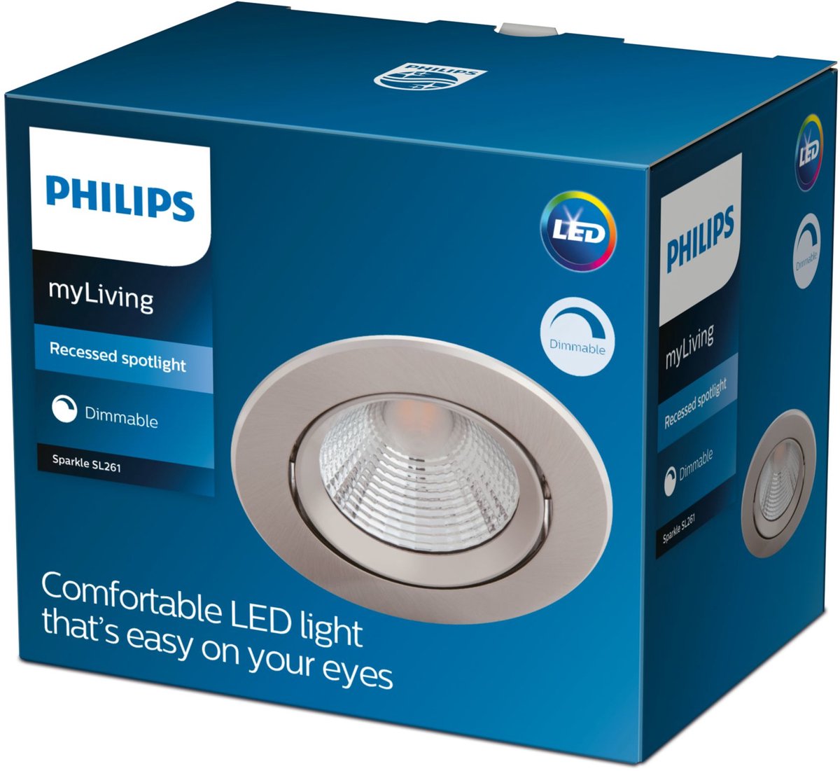 Spot encastrable Philips LED Philips Sparkle - 3 lumières - nickel