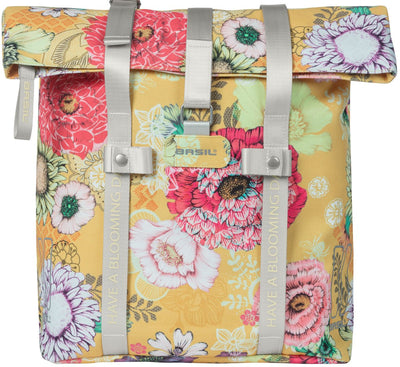 Basil Bloom Field Bicycle Shopper, jaune, capuchon recyclé, étanche et bandoulière réglable