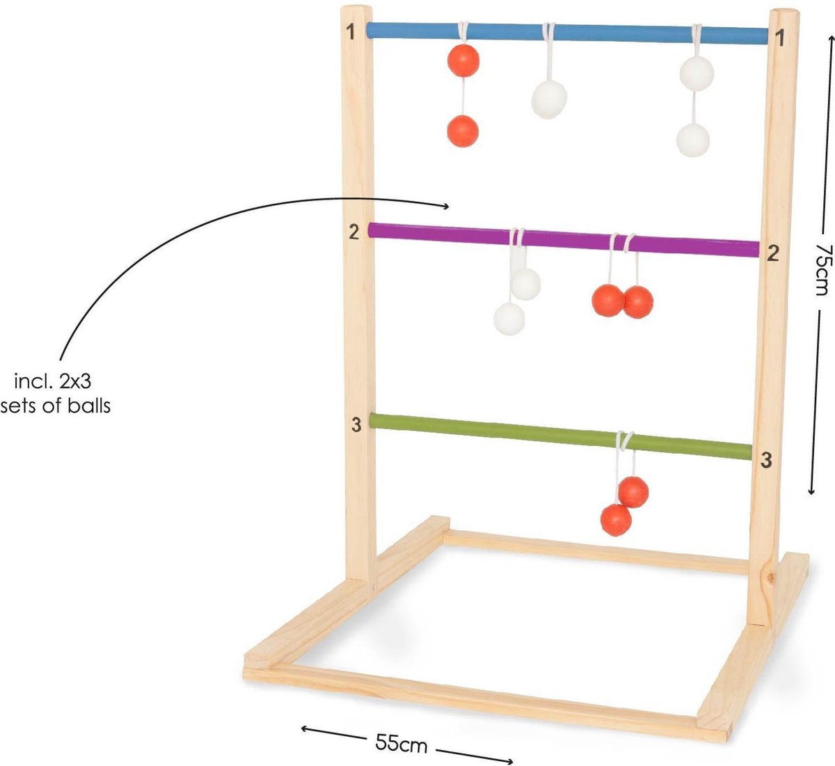 BS Toys Wooden Ladder Game Throwing Game, 7DLG.