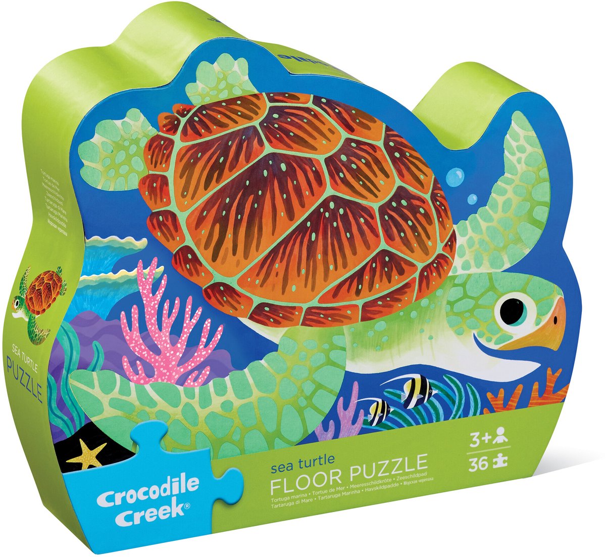 Puzzle de fond de Crocodile Creek, tortue de mer - 36 pièces