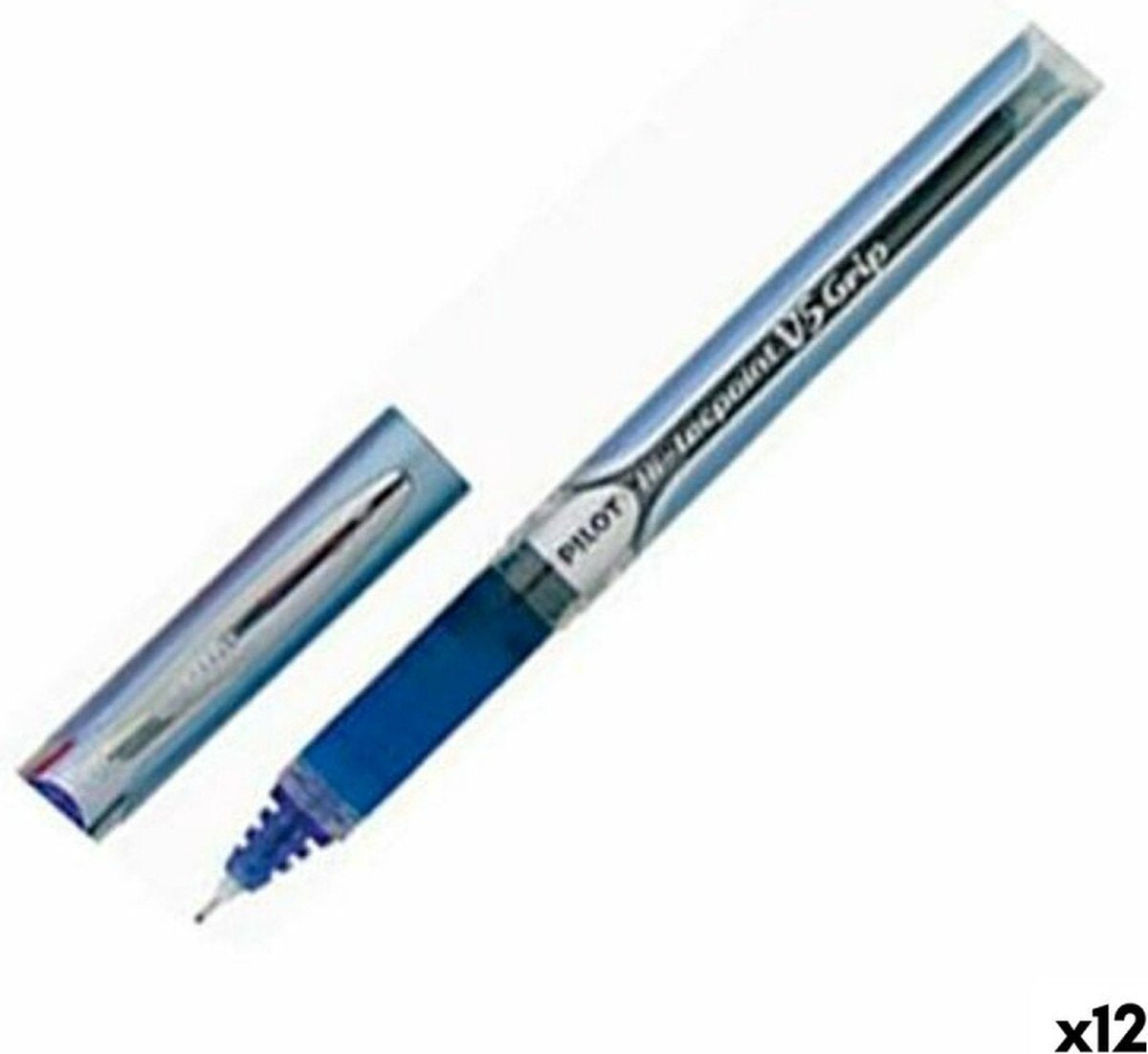 Pilot pen roller v5 grip boule bleue 0,3 mm (12 pièces)