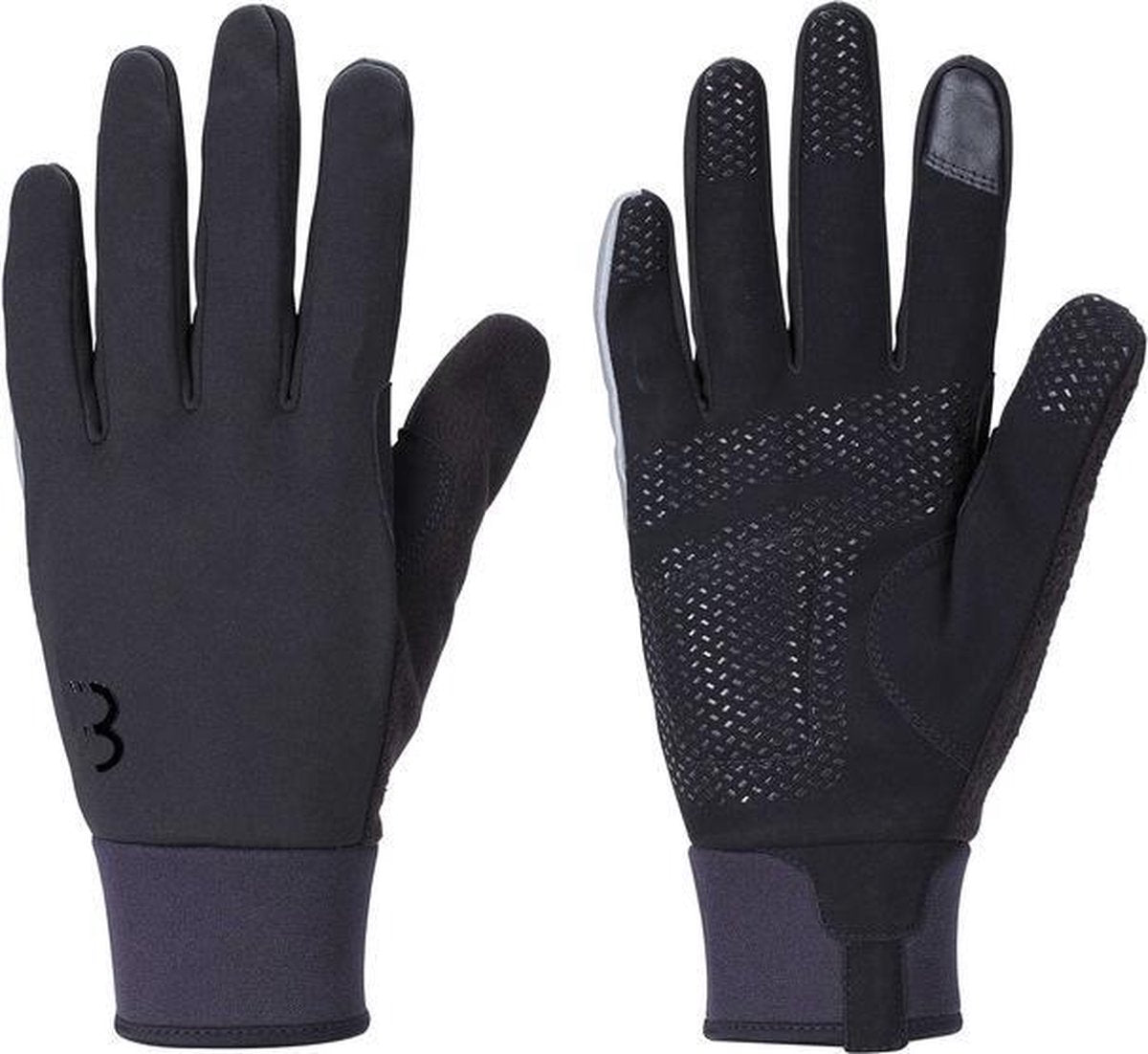 Bbb cycling controlzone gants de cyclisme hiver - 5 - 10 ℃ - gants de cyclisme coupe-vent hommes et femmes - gants de sport - compatible écran tactile - noir - taille xxl - bwg-36