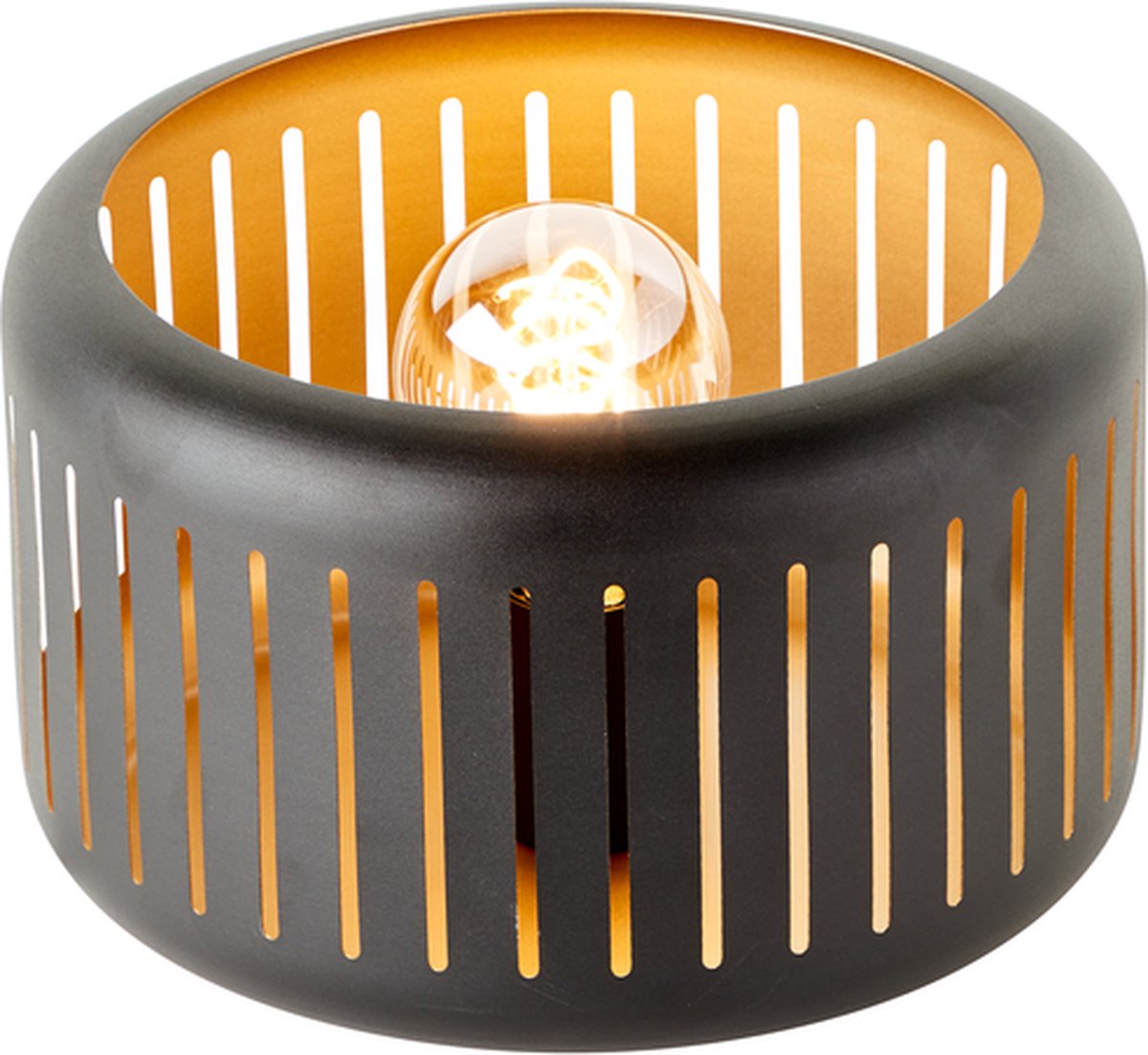 Brilliant Tyas - lampe de table - e27 max 1x60w - or noir
