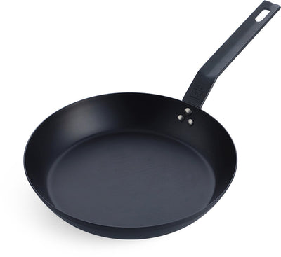 Poêle à barbecue en acier massif Bk 26 cm - tôle d'acier - acier au carbone - manche en fonte - convient au four jusqu'à 230°c - barbecue - lavage à la main - set barbecue