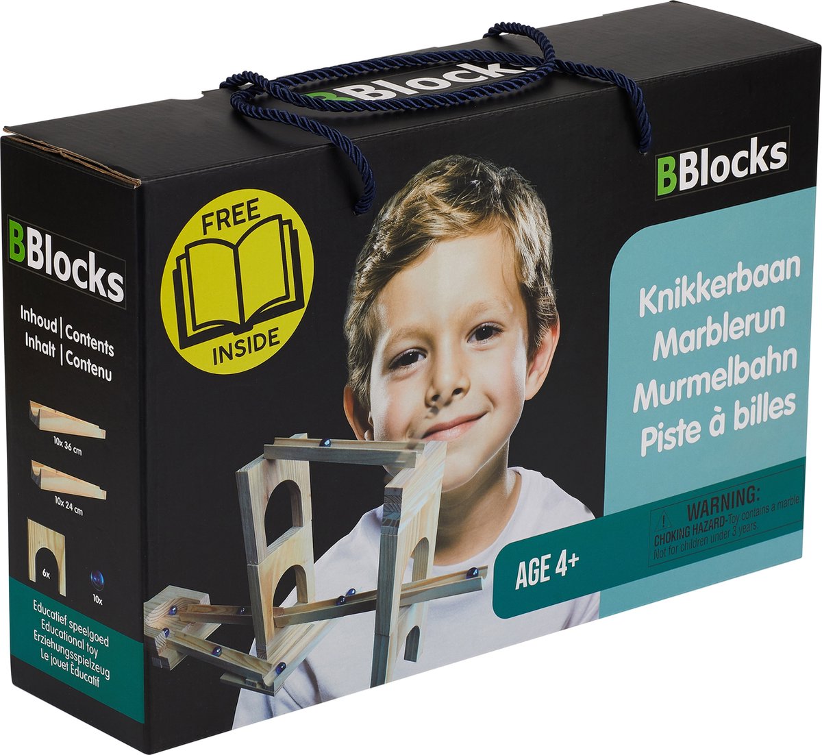 BBLOCKS Piste en marbre en bois, 36dlg.