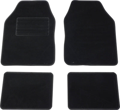 Carpoint set de tapis malibu - 4 pièces - 2 tapis avant - 2 tapis arrière - fond antidérapant - talon renforcé - bords ourlés - noir