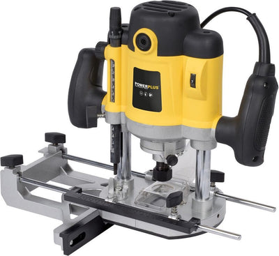 Routeur Powerplus powx093 - 1500w - max. profondeur : 50 mm - vitesse variable - incl. mallette de rangement, guide parallèle, raccord à vide, jeu de couteaux 12 pièces et 7 accessoires