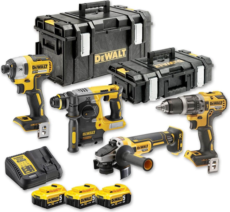Dewalt série 18v xr - ensemble combiné - dcd796 + dcf887 + dch273 + dcg405 - batteries 5,0ah