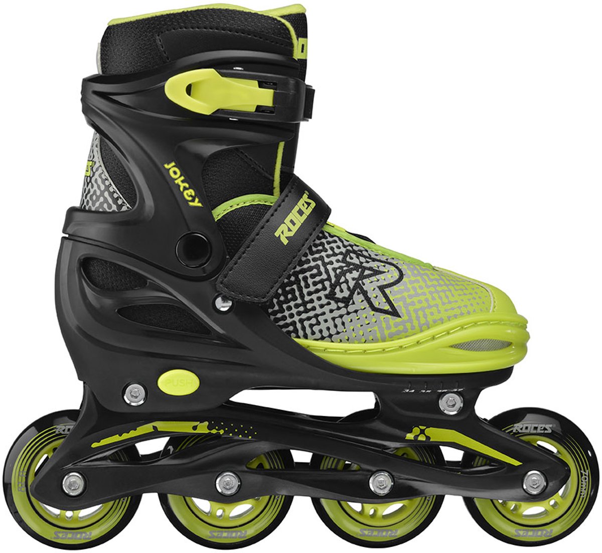 Roces jokey x rollers réglables garçons – rollers en ligne – patins de croissance – noir vert – taille 30-33