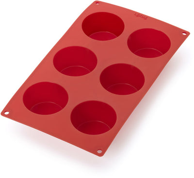 Moule Lékué 6 muffins - silicone - rouge