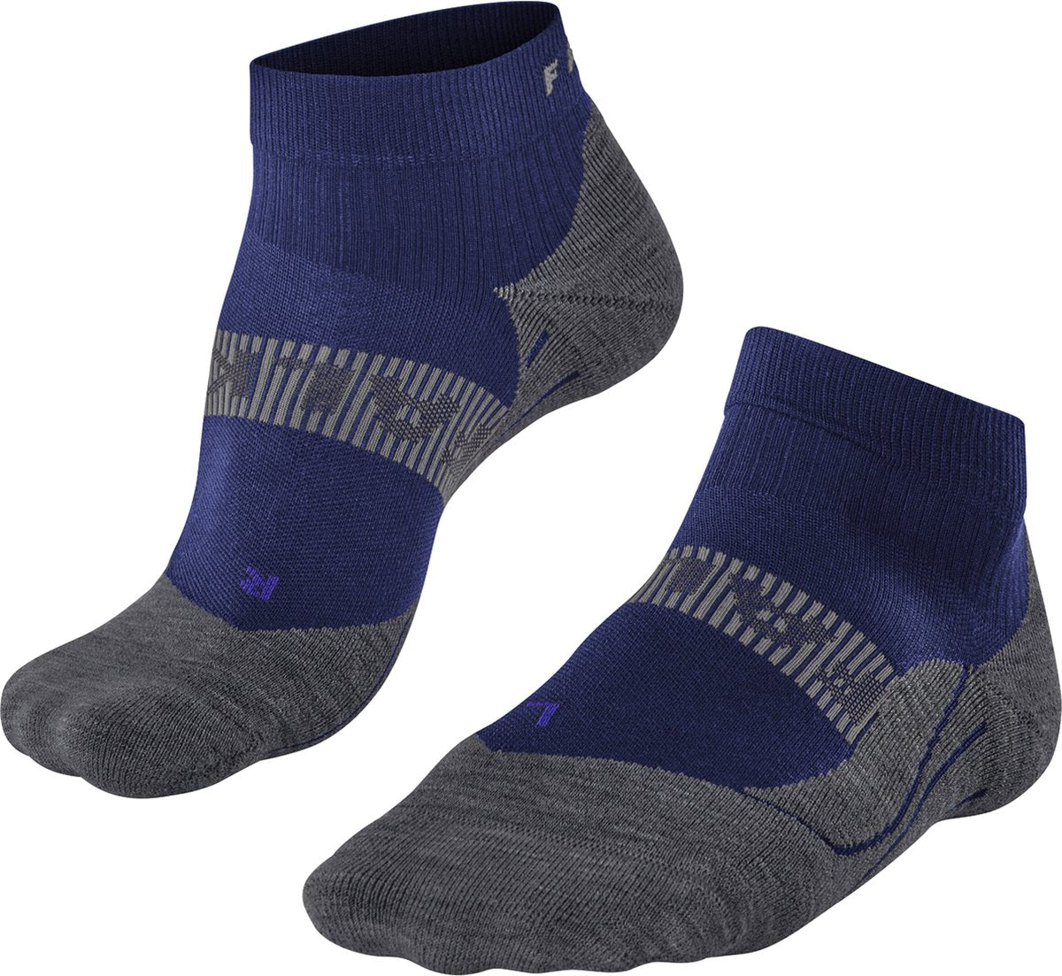 Falke ru4 cool chaussettes de course courtes en matériau fonctionnel anti-ampoules hommes bleu - taille 44-45