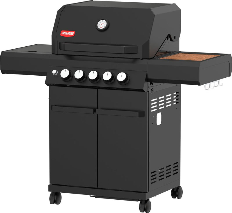 Brûleur Grill Guru 3 - barbecue à gaz - 2x brûleur principal - 1x infrarouge - 1x brûleur latéral - 1x brûleur arrière - noir